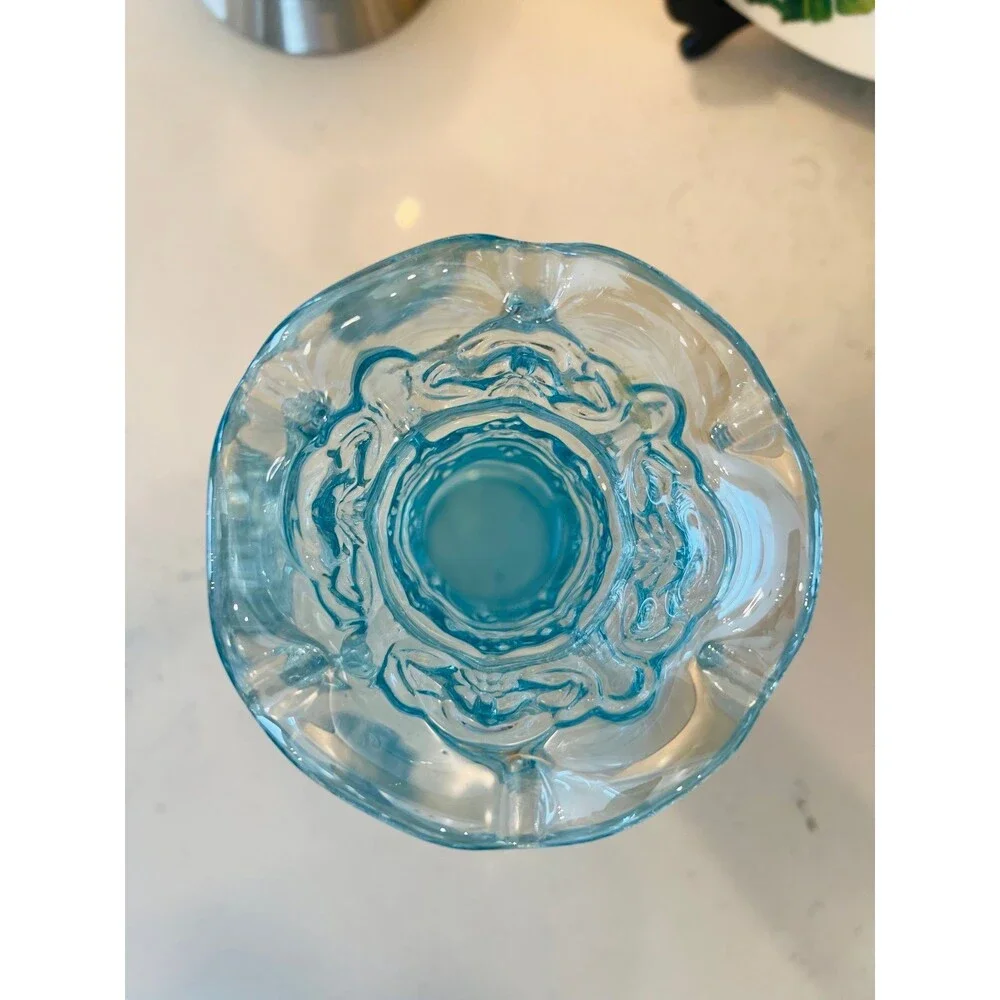 Vintage Lenox Imperial Glass Loganberry Vase - Blue carnival iridescent